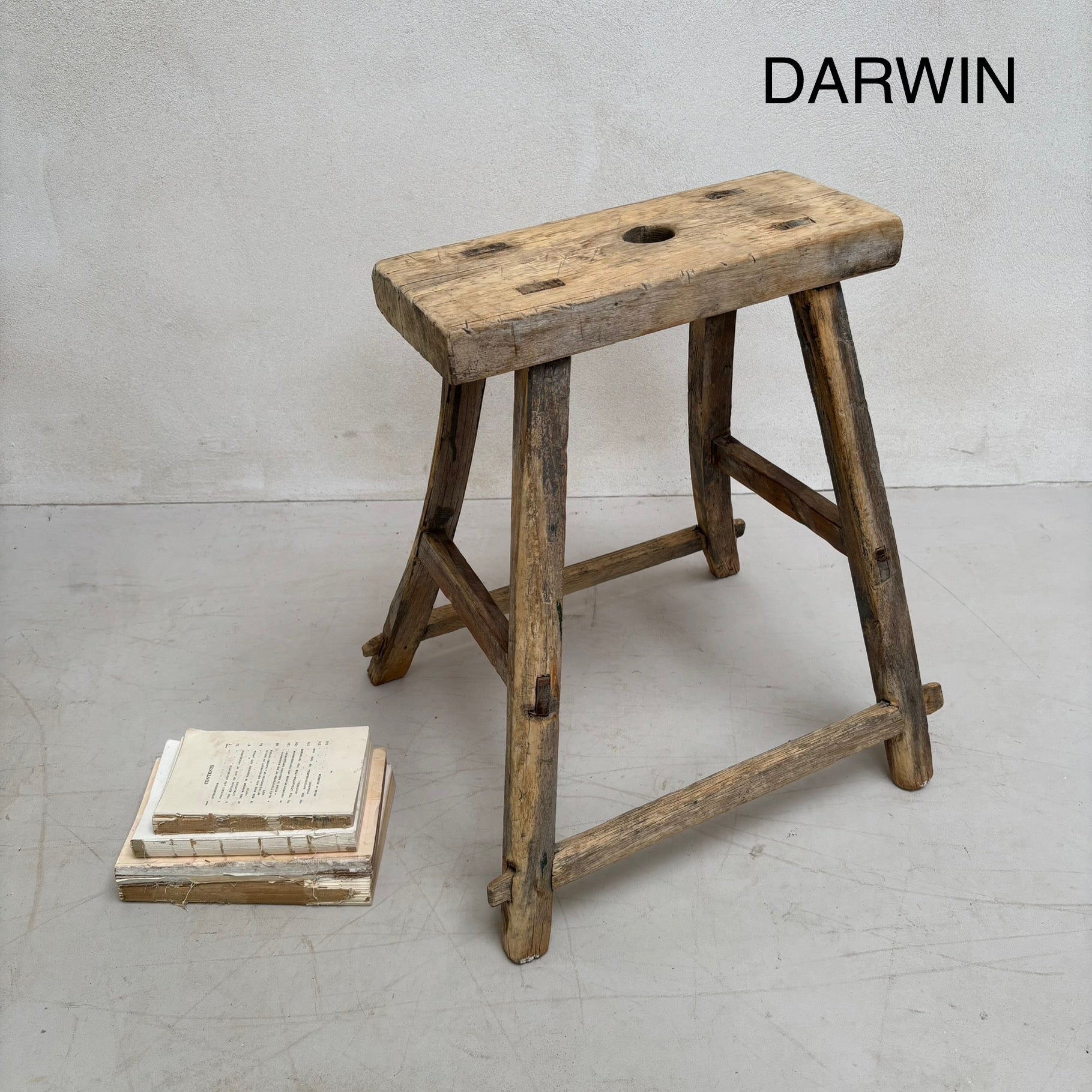 Rustic Wood Antique Stool (select from photo)
