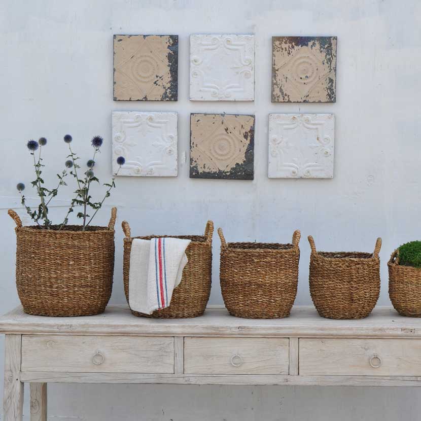 hand woven seagrass baskets